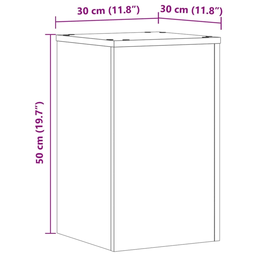 Plantestativer 2 stk artisan eik 30x30x50 cm konstruert tre