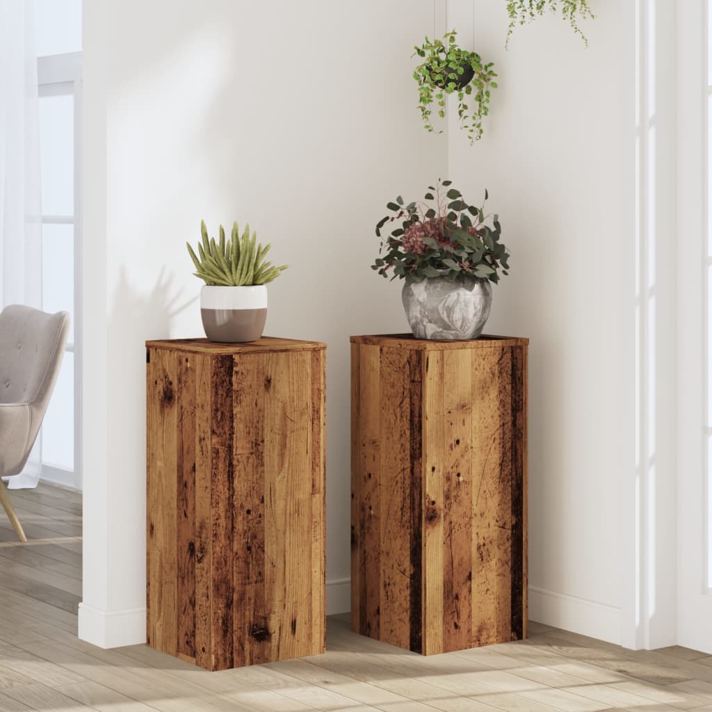 Plantestativer 2 stk gammelt tre 30x30x70 cm konstruert tre