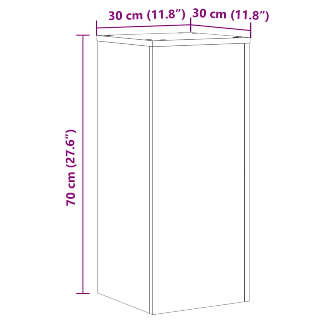 Plantestativer 2 stk artisan eik 30x30x70 cm konstruert tre