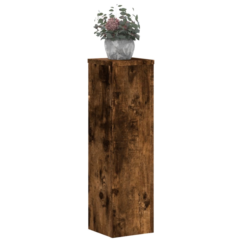 Plantestativer 2 stk røkt eik 17x17x60 cm konstruert tre