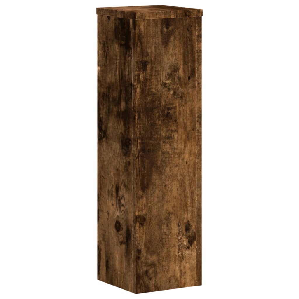 Plantestativer 2 stk røkt eik 17x17x60 cm konstruert tre