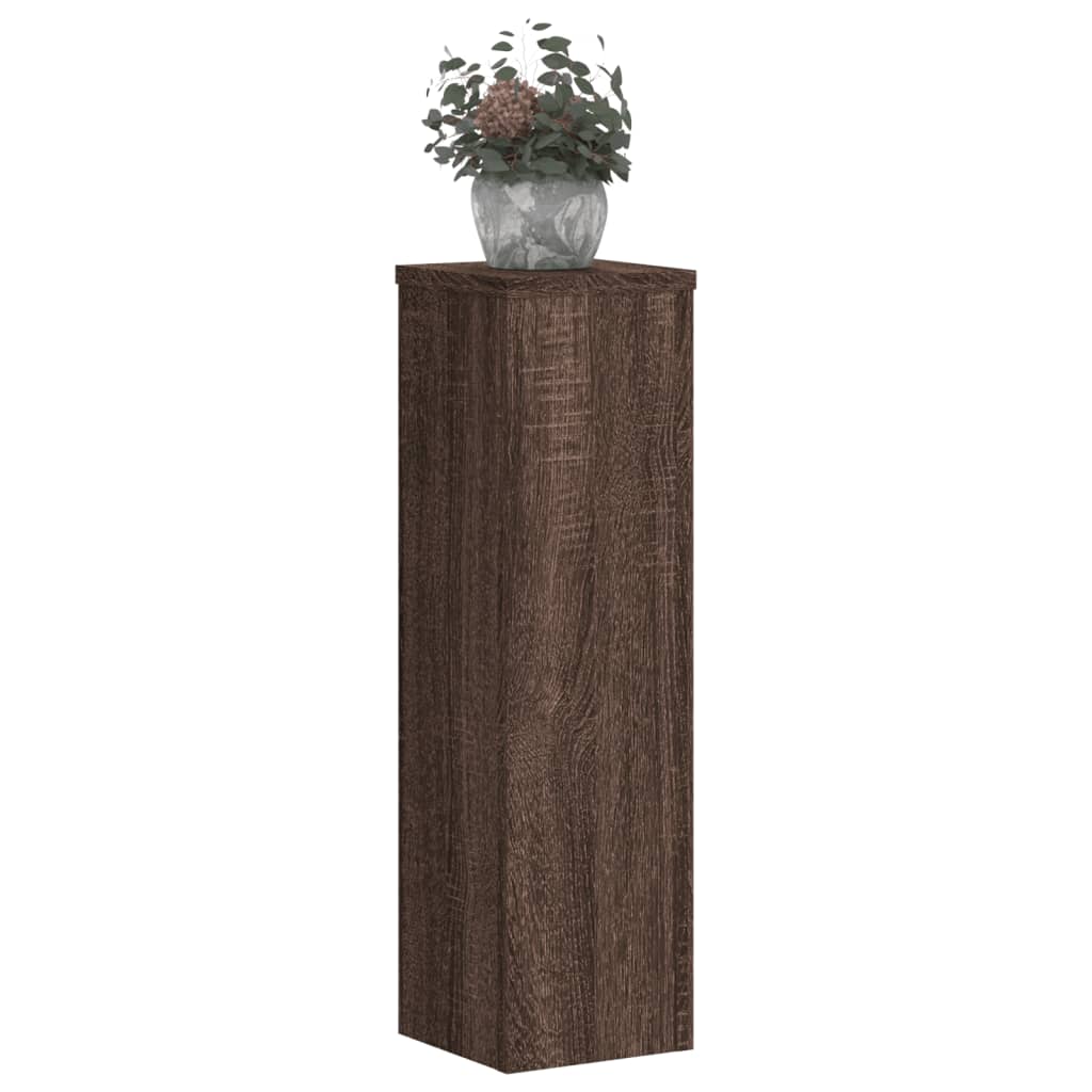 Plantestativer 2 stk brun eik 17x17x60 cm konstruert tre