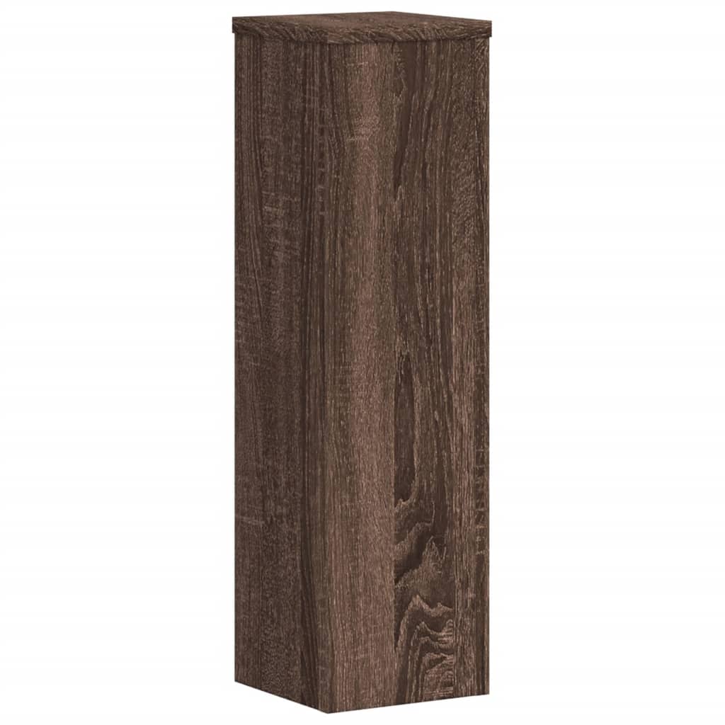 Plantestativer 2 stk brun eik 17x17x60 cm konstruert tre