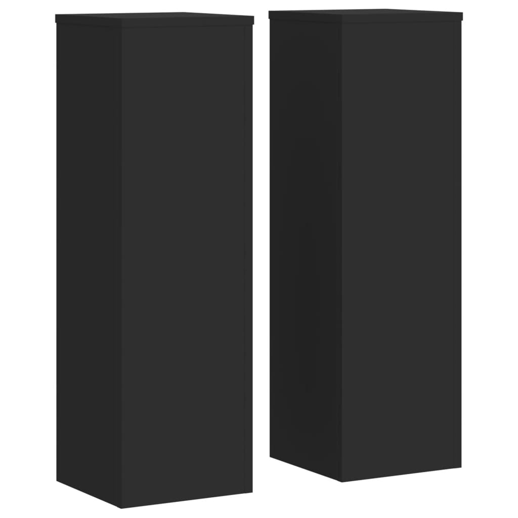 Plantestativer 2 stk svart 25x25x80 cm konstruert tre