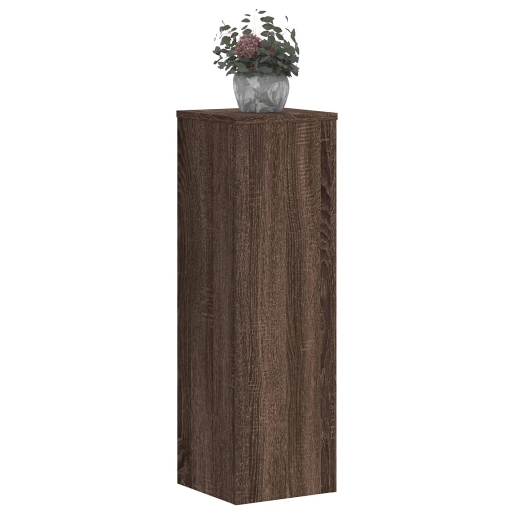 Plantestativer 2 stk brun eik 25x25x80 cm konstruert tre