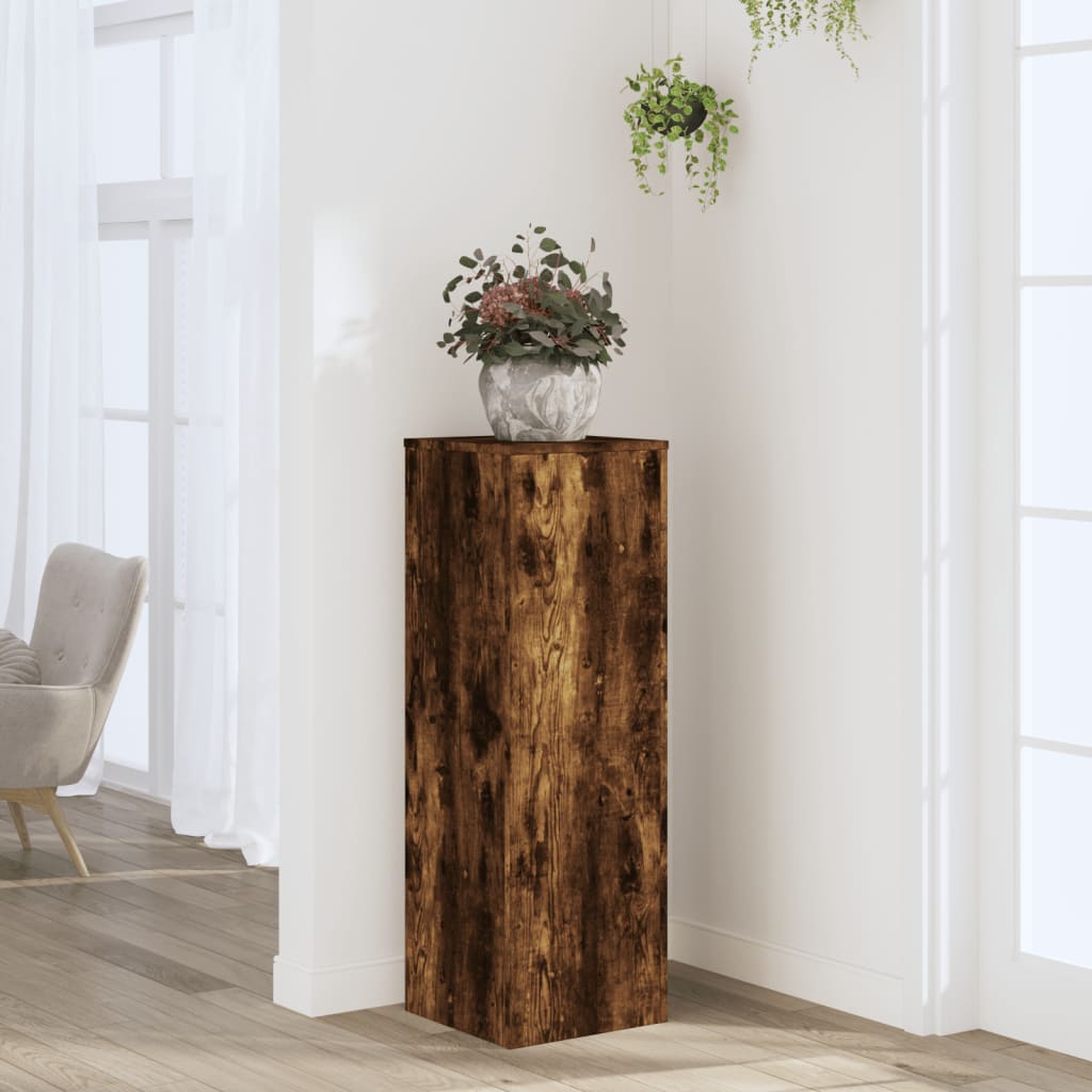 Plantestativ røkt eik 33x33x100 cm konstruert tre