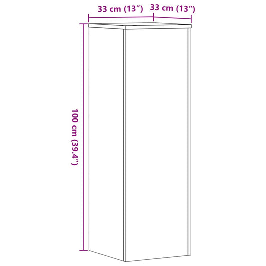 Plantestativ artisan eik 33x33x100 cm konstruert tre