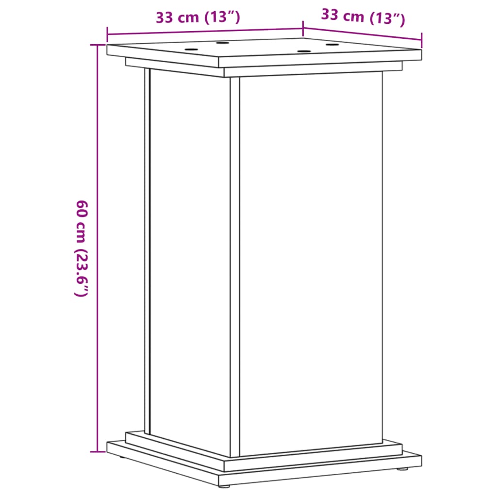 Plantestativ sonoma eik 33x33x60 cm konstruert tre