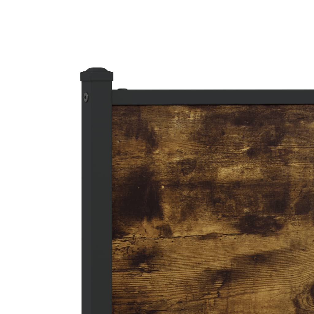 Sengeramme i metall uten madrass røkt eik 120x200 cm