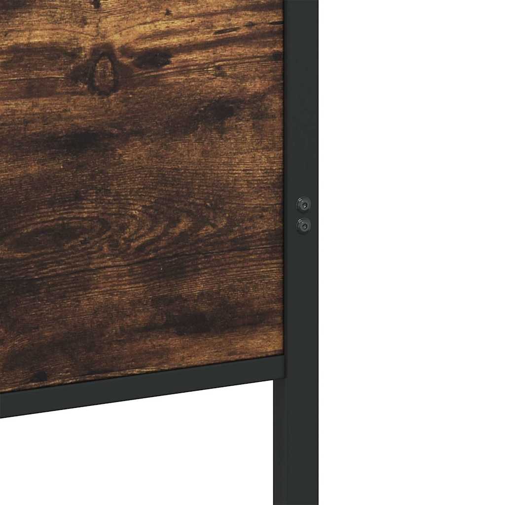 Sengeramme i metall uten madrass røkt eik 80x200 cm
