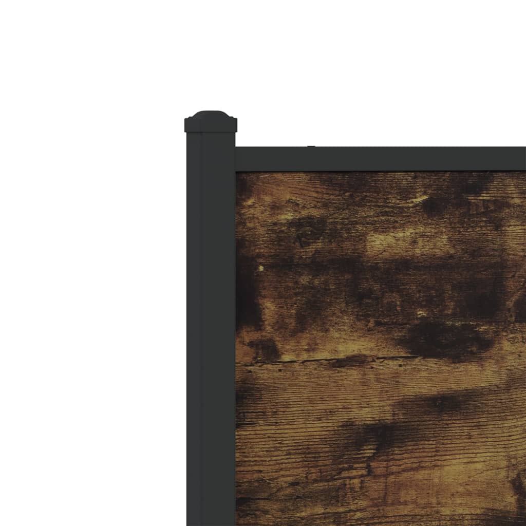 Sengeramme i metall uten madrass røkt eik 100x200 cm