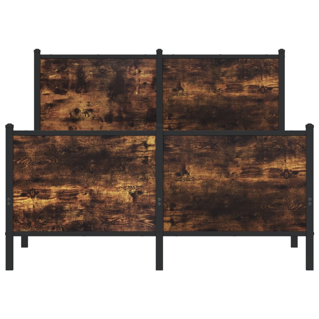 Sengeramme i metall uten madrass røkt eik 120x190 cm