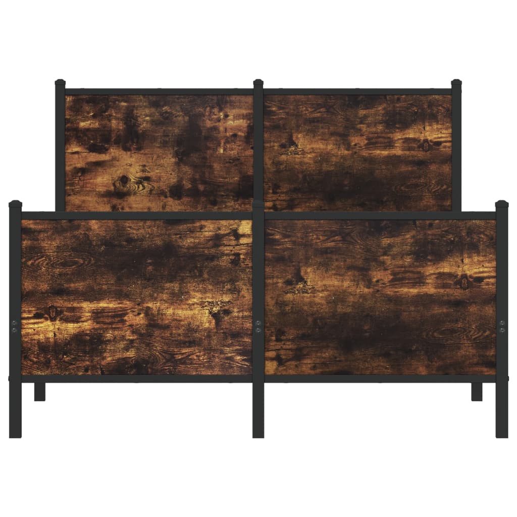 Sengeramme i metall uten madrass røkt eik 120x200 cm