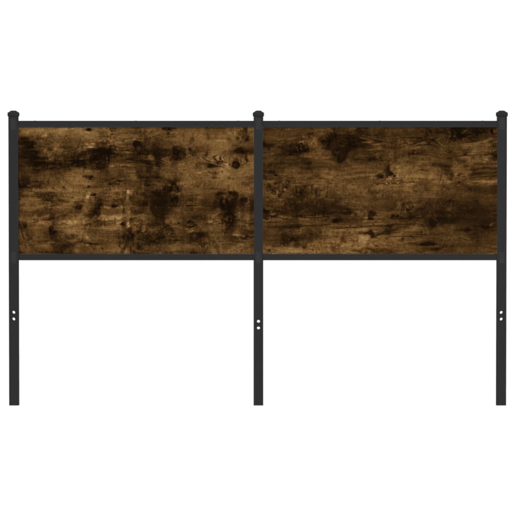 Utskiftbar sengegavl røkt eik 140 cm konstruert tre og stål vidaXL