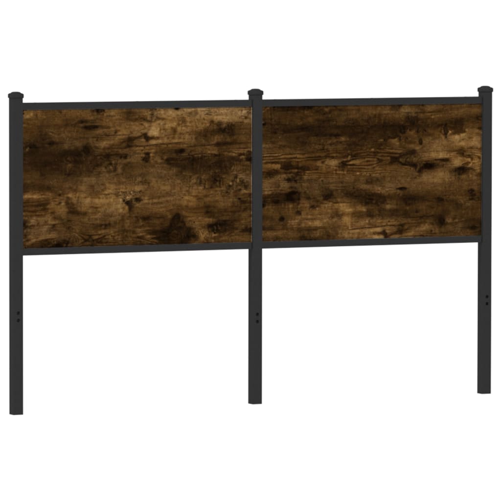 Utskiftbar sengegavl røkt eik 140 cm konstruert tre og stål vidaXL