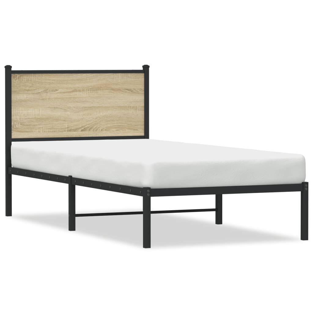 Sengeramme i metall uten madrass sonoma eik 90x190 cm