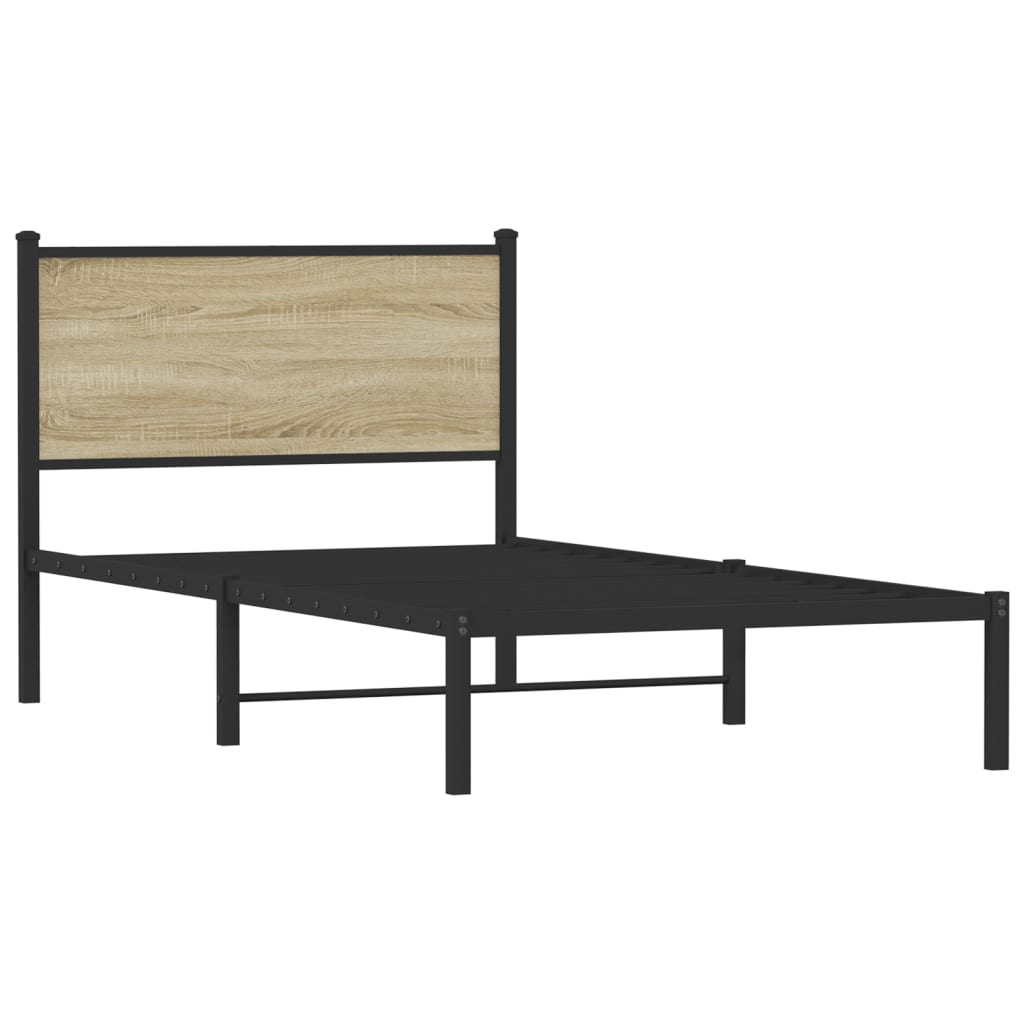Sengeramme i metall uten madrass sonoma eik 100x200 cm