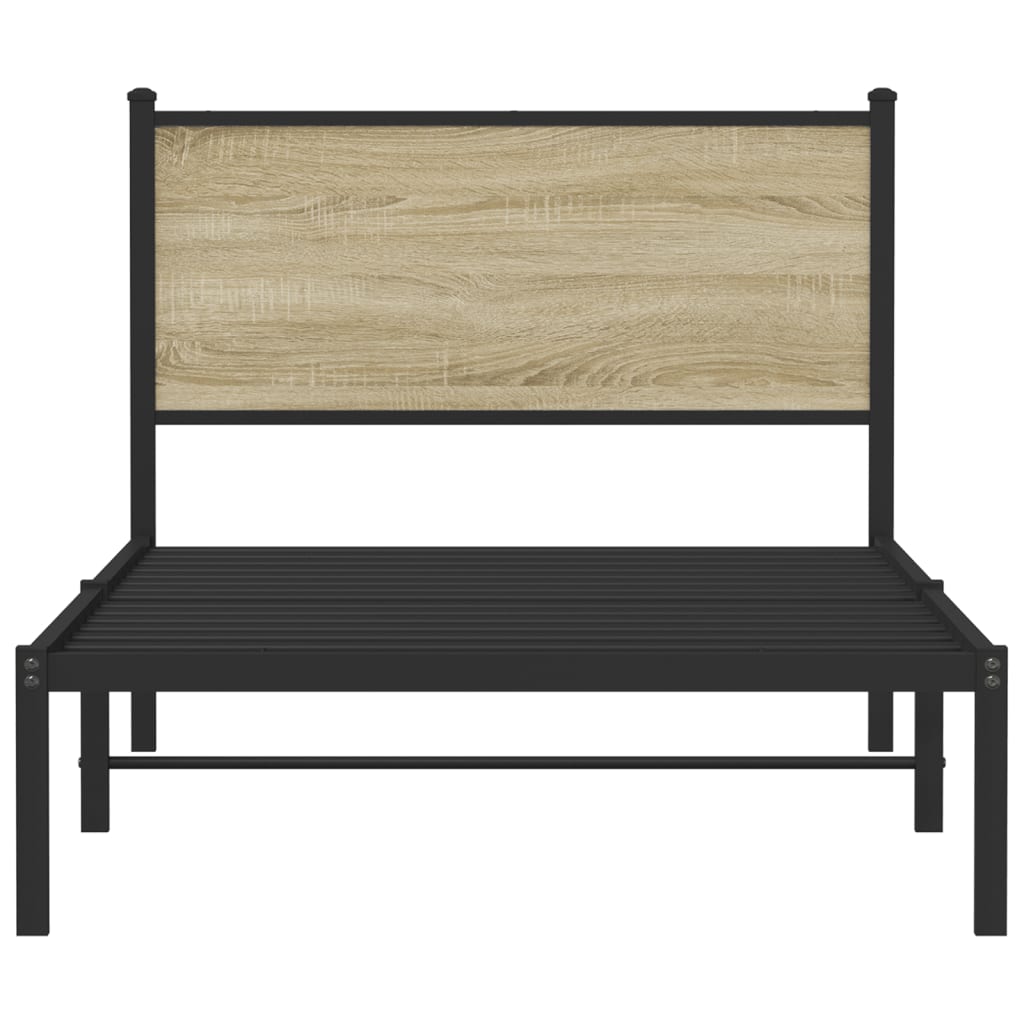 Sengeramme i metall uten madrass sonoma eik 100x200 cm