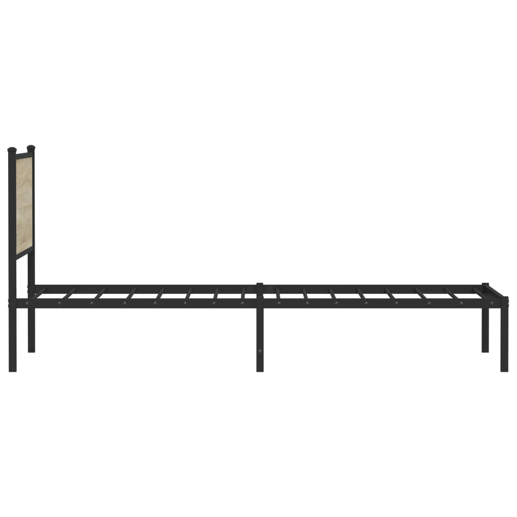 Sengeramme i metall uten madrass sonoma eik 100x200 cm