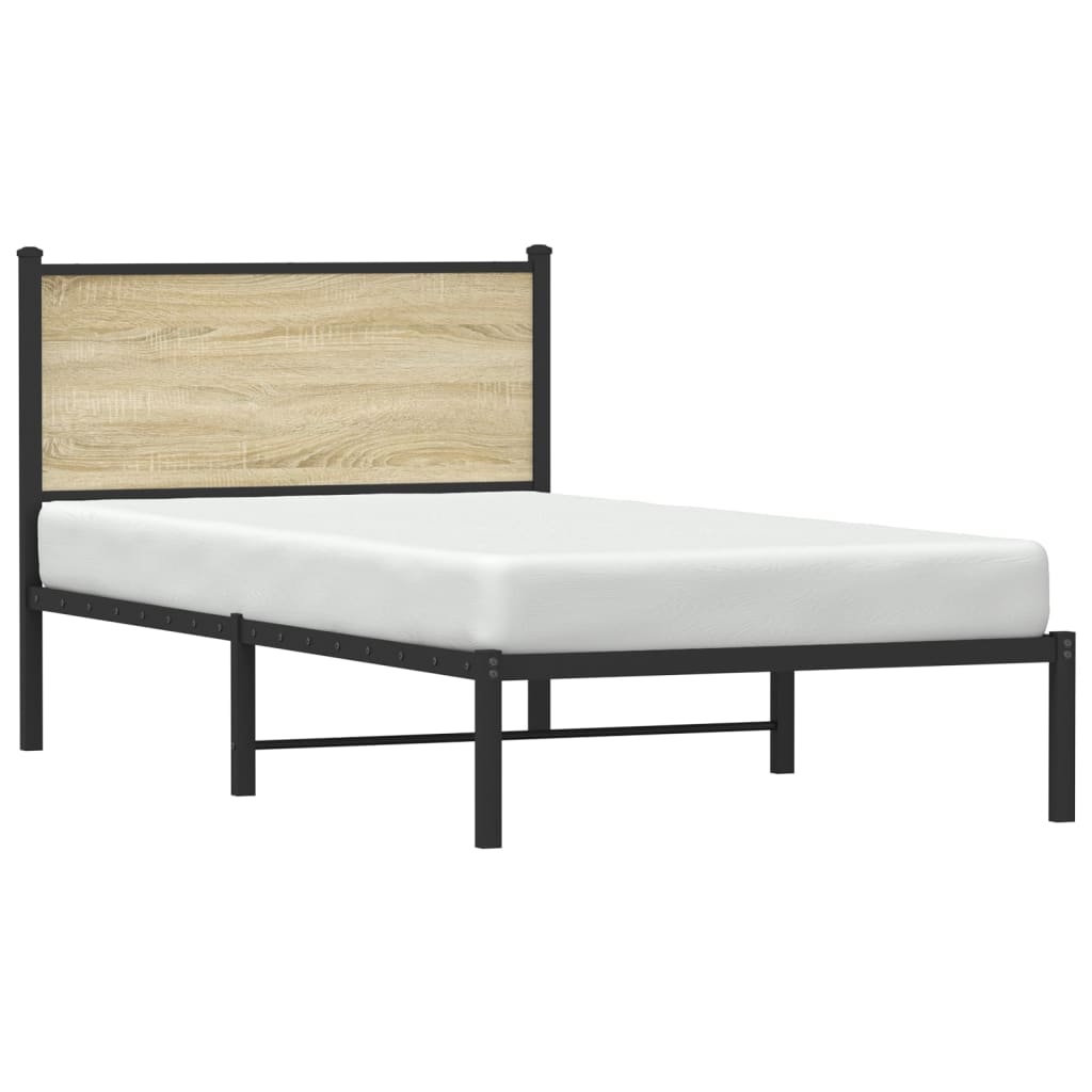 Sengeramme i metall uten madrass sonoma eik 107x203 cm