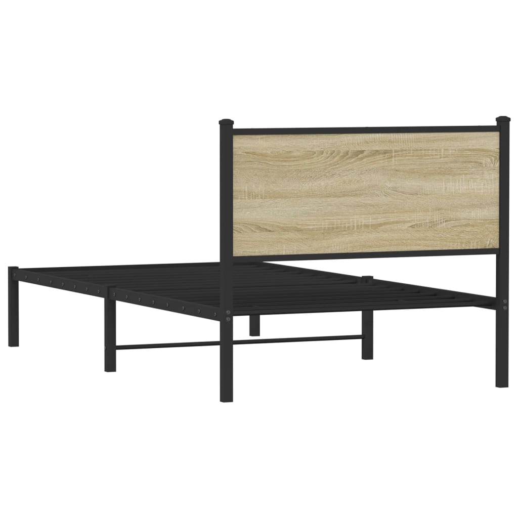 Sengeramme i metall uten madrass sonoma eik 107x203 cm