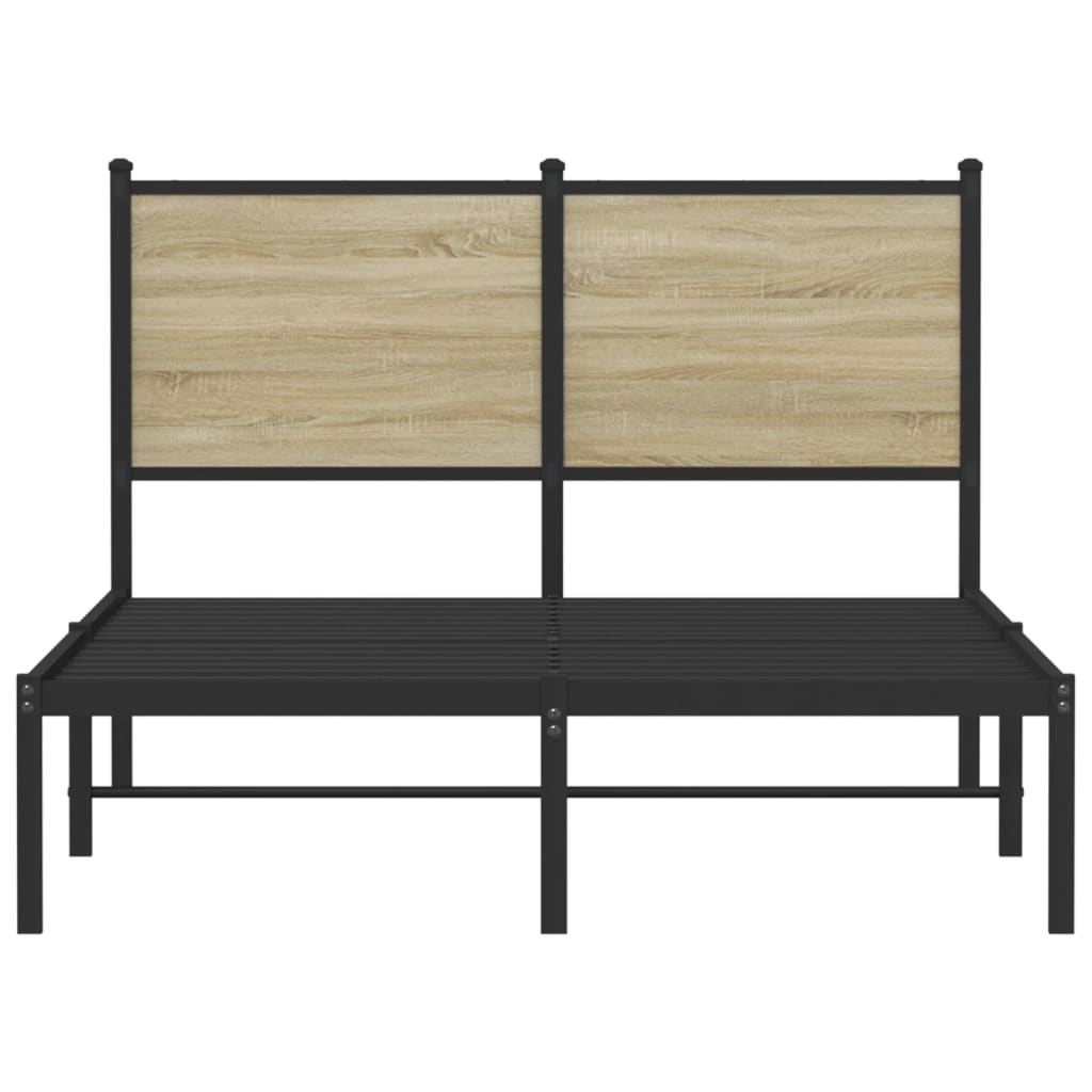 Sengeramme i metall uten madrass sonoma eik 120x200 cm