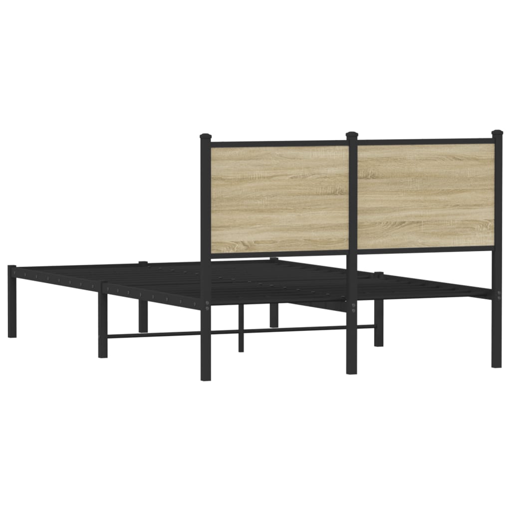 Sengeramme i metall uten madrass sonoma eik 120x200 cm