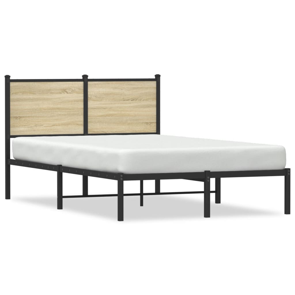 Sengeramme i metall uten madrass sonoma eik 120x200 cm