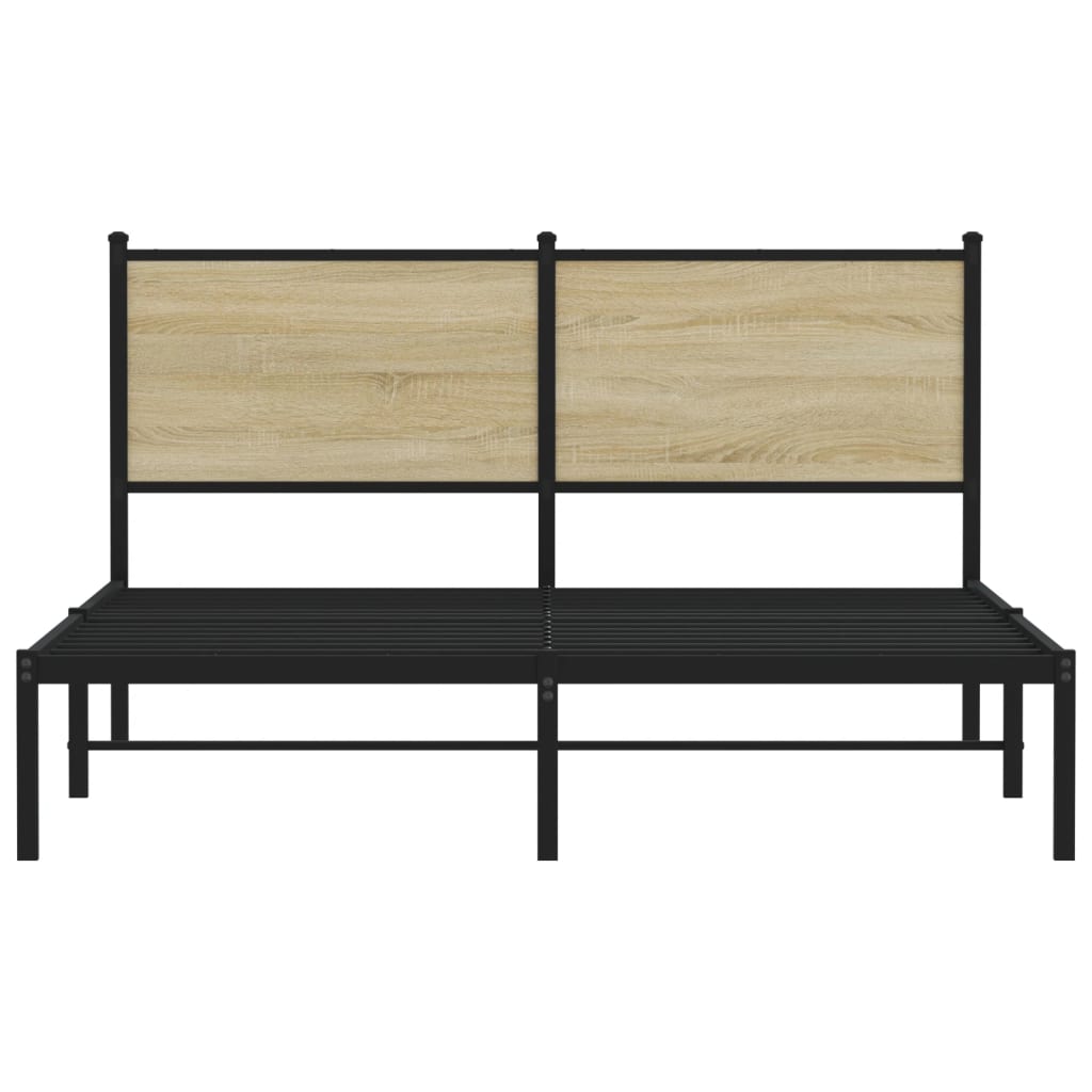 Sengeramme i metall uten madrass sonoma eik 140x190 cm
