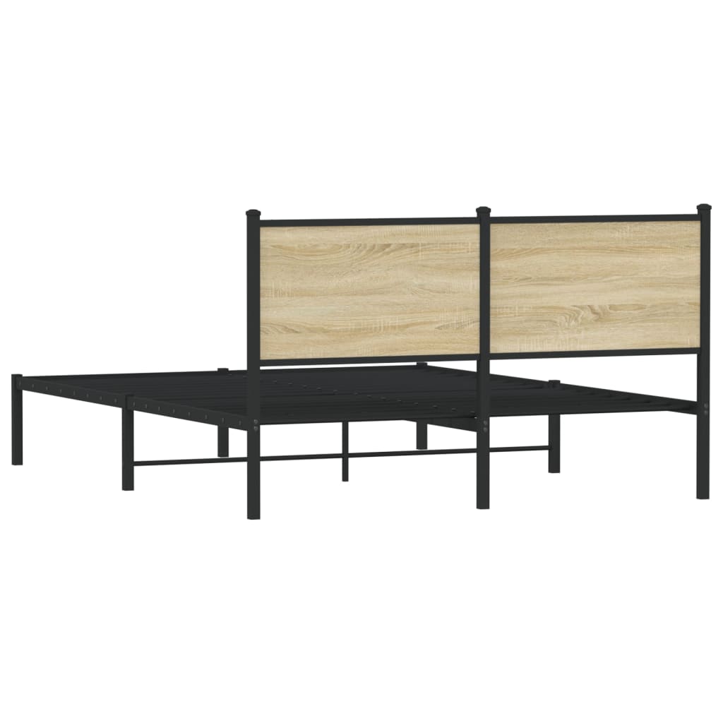 Sengeramme i metall uten madrass sonoma eik 140x190 cm