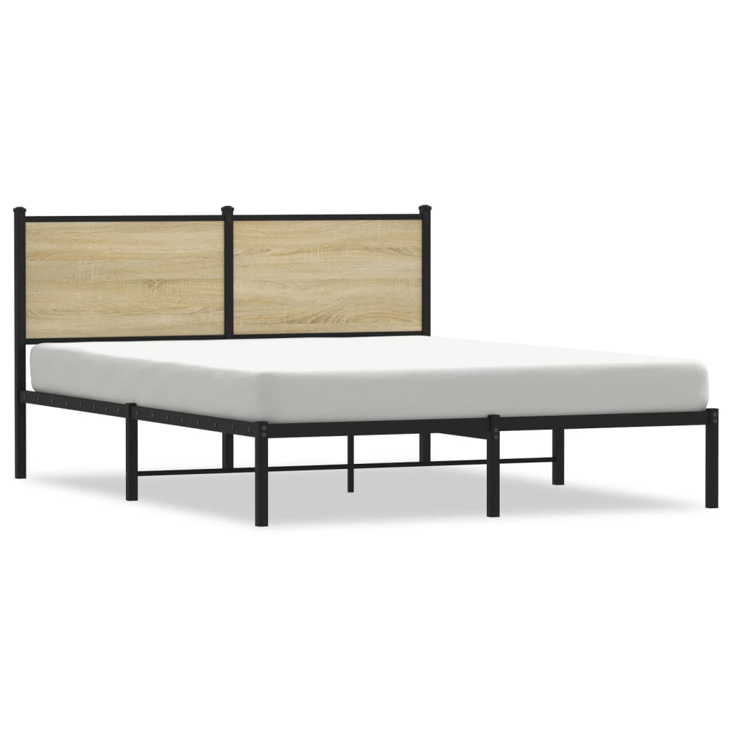 Sengeramme i metall uten madrass sonoma eik 140x190 cm