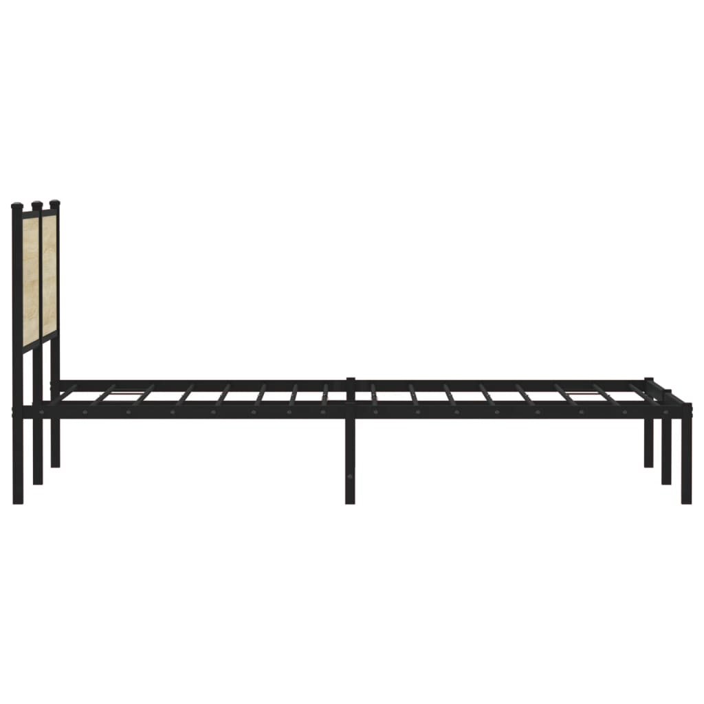 Sengeramme i metall uten madrass sonoma eik 140x200 cm