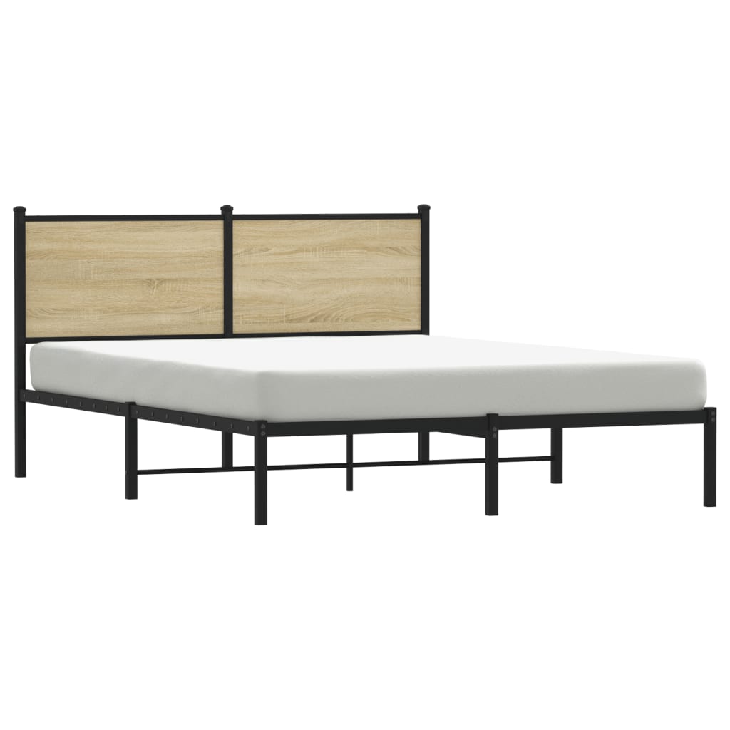 Sengeramme i metall uten madrass sonoma eik 150x200 cm