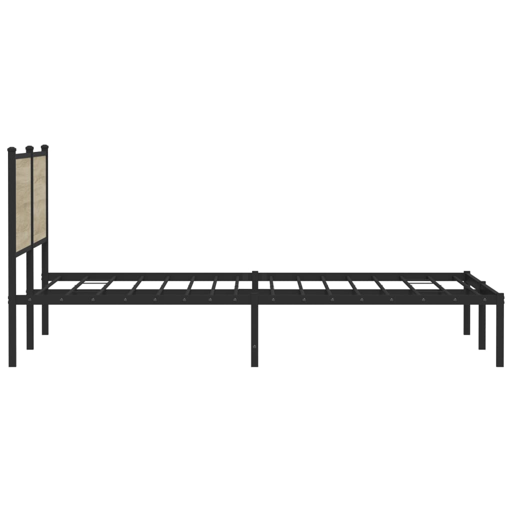 Sengeramme i metall uten madrass sonoma eik 160x200 cm