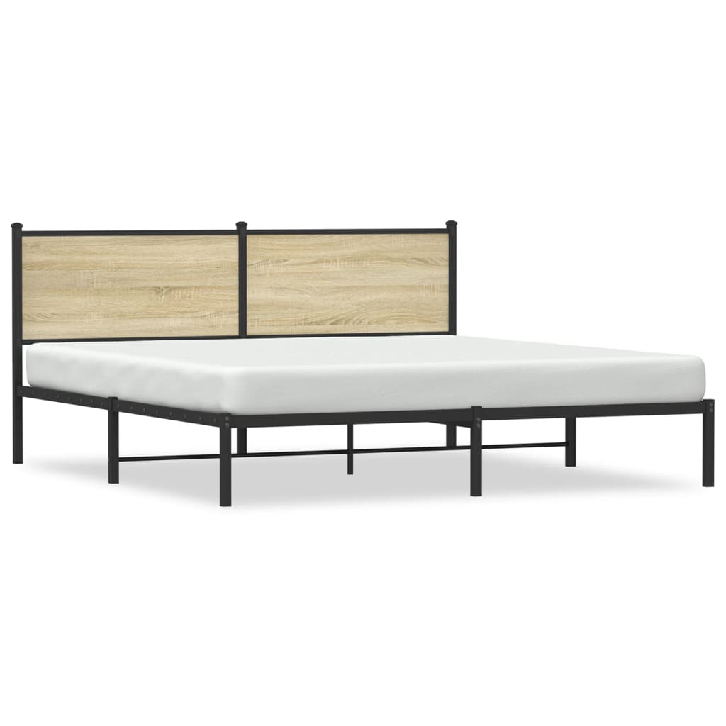 Sengeramme i metall uten madrass sonoma eik 183x213 cm