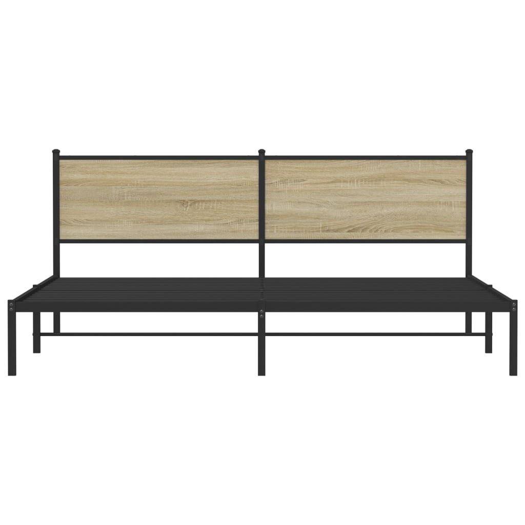 Sengeramme i metall uten madrass sonoma eik 193x203 cm