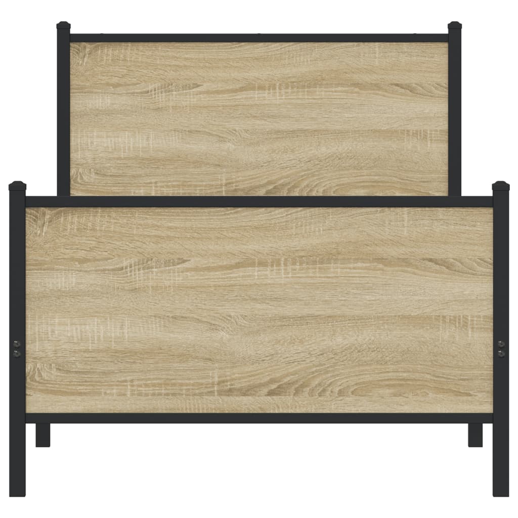 Sengeramme i metall uten madrass sonoma eik 90x190 cm