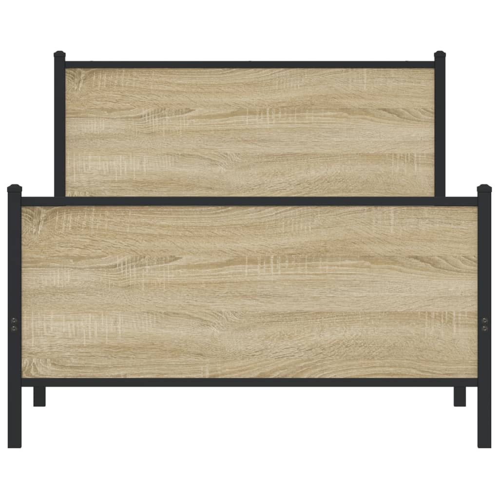 Sengeramme i metall uten madrass sonoma eik 100x200 cm