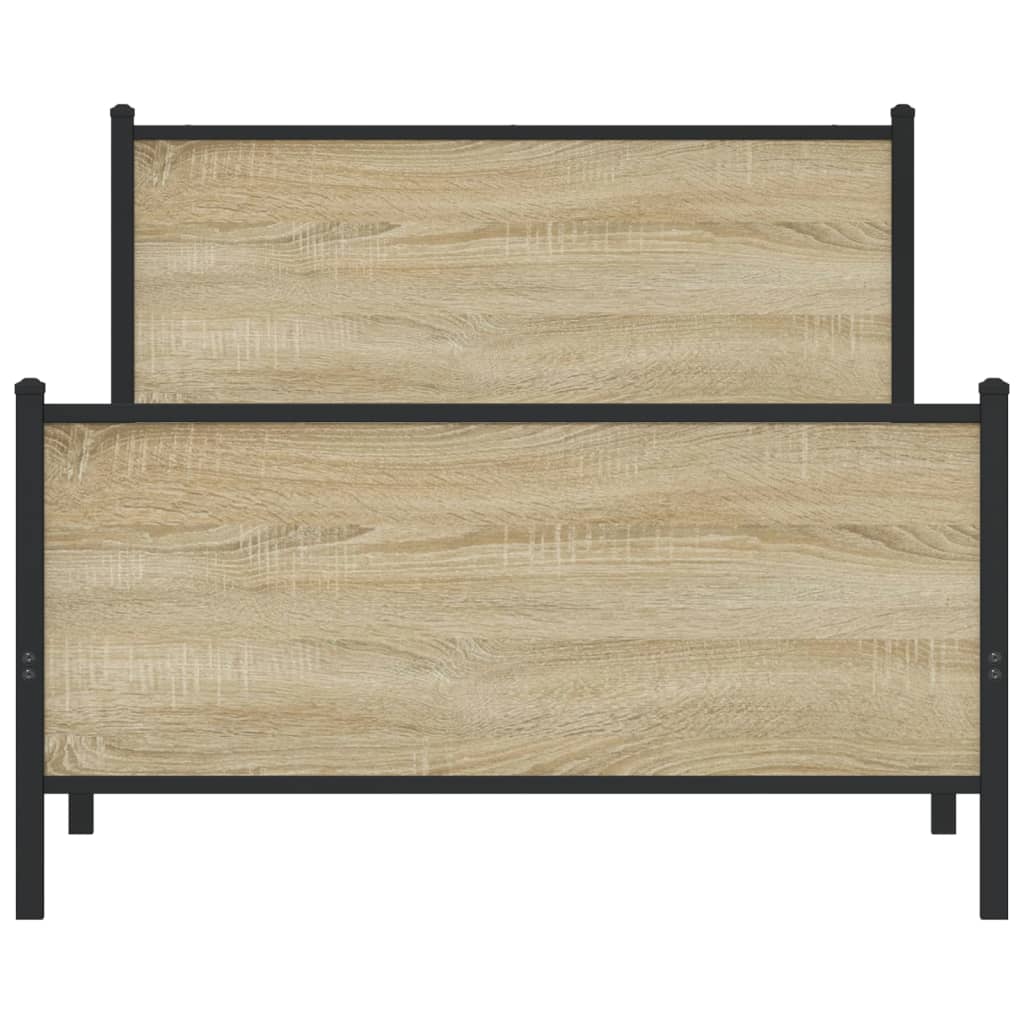 Sengeramme i metall uten madrass sonoma eik 107x203 cm