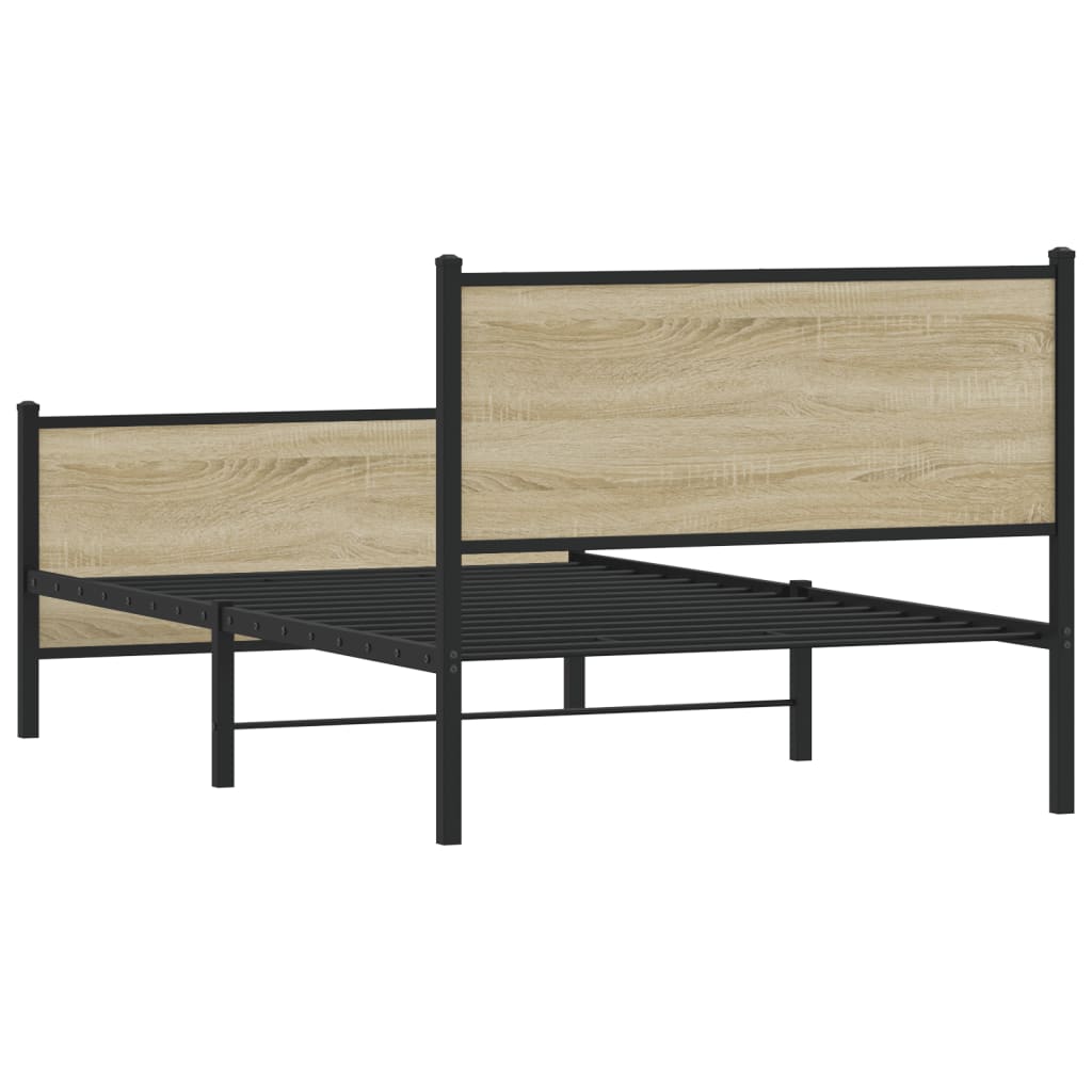 Sengeramme i metall uten madrass sonoma eik 107x203 cm