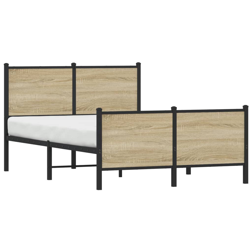 Sengeramme i metall uten madrass sonoma eik 120x190 cm