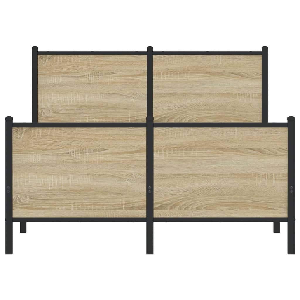Sengeramme i metall uten madrass sonoma eik 120x190 cm