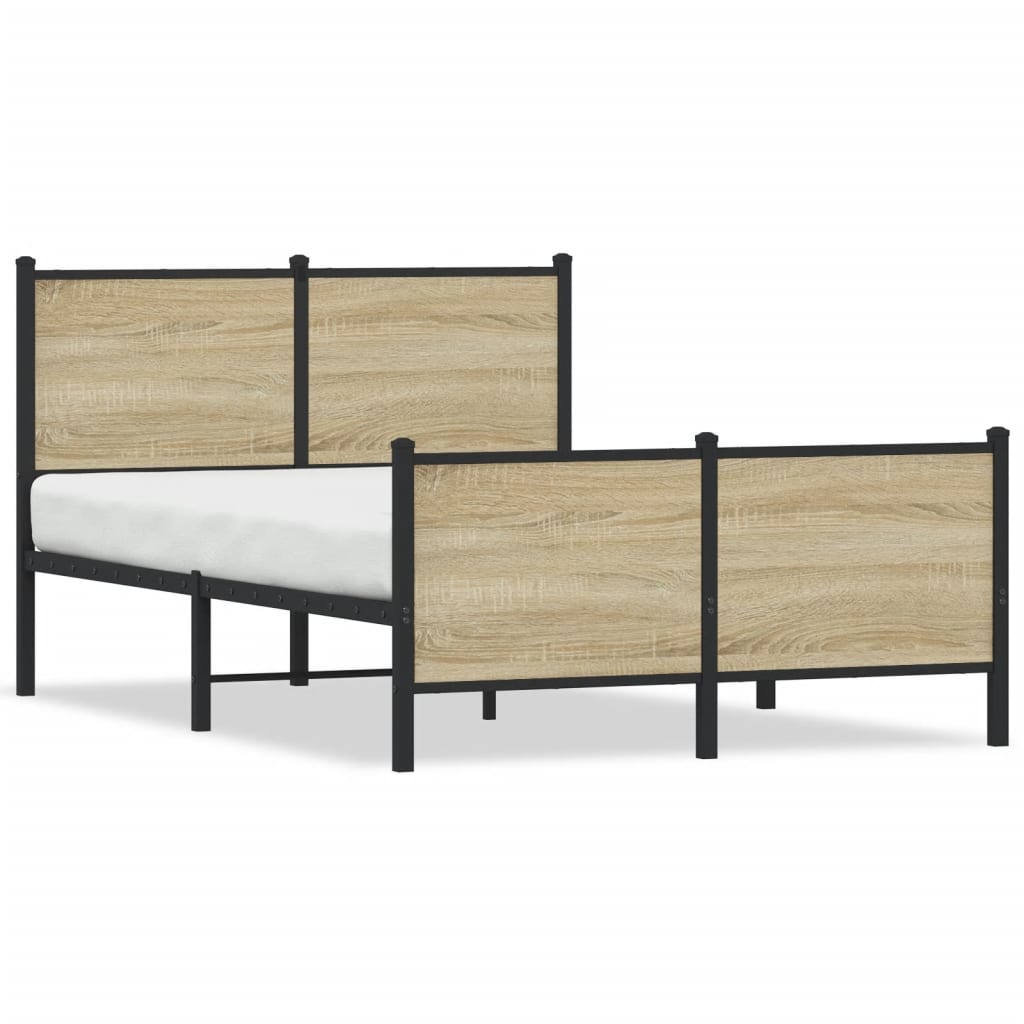 Sengeramme i metall uten madrass sonoma eik 120x190 cm