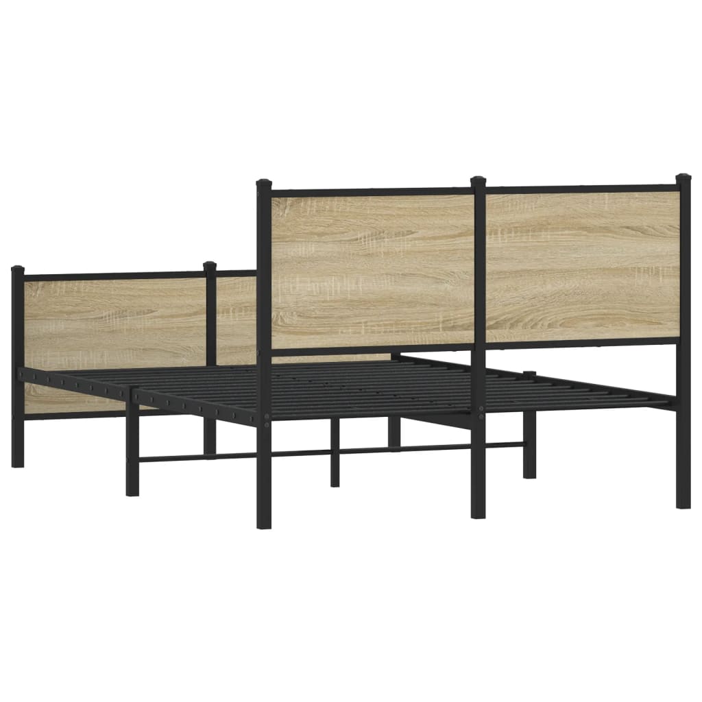 Sengeramme i metall uten madrass sonoma eik 120x200 cm