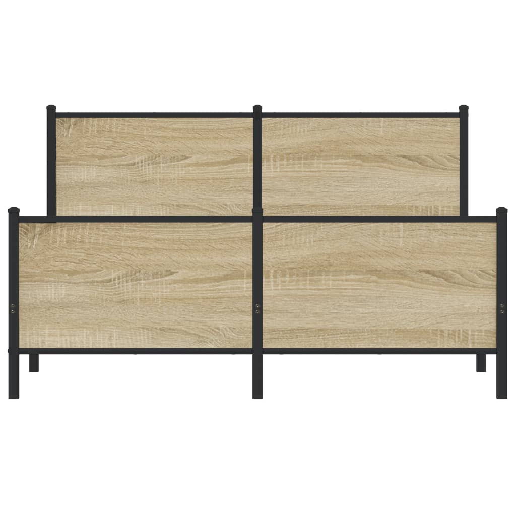 Sengeramme i metall uten madrass sonoma eik 137x190 cm