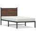 Sengeramme i metall uten madrass brun eik 75x190 cm