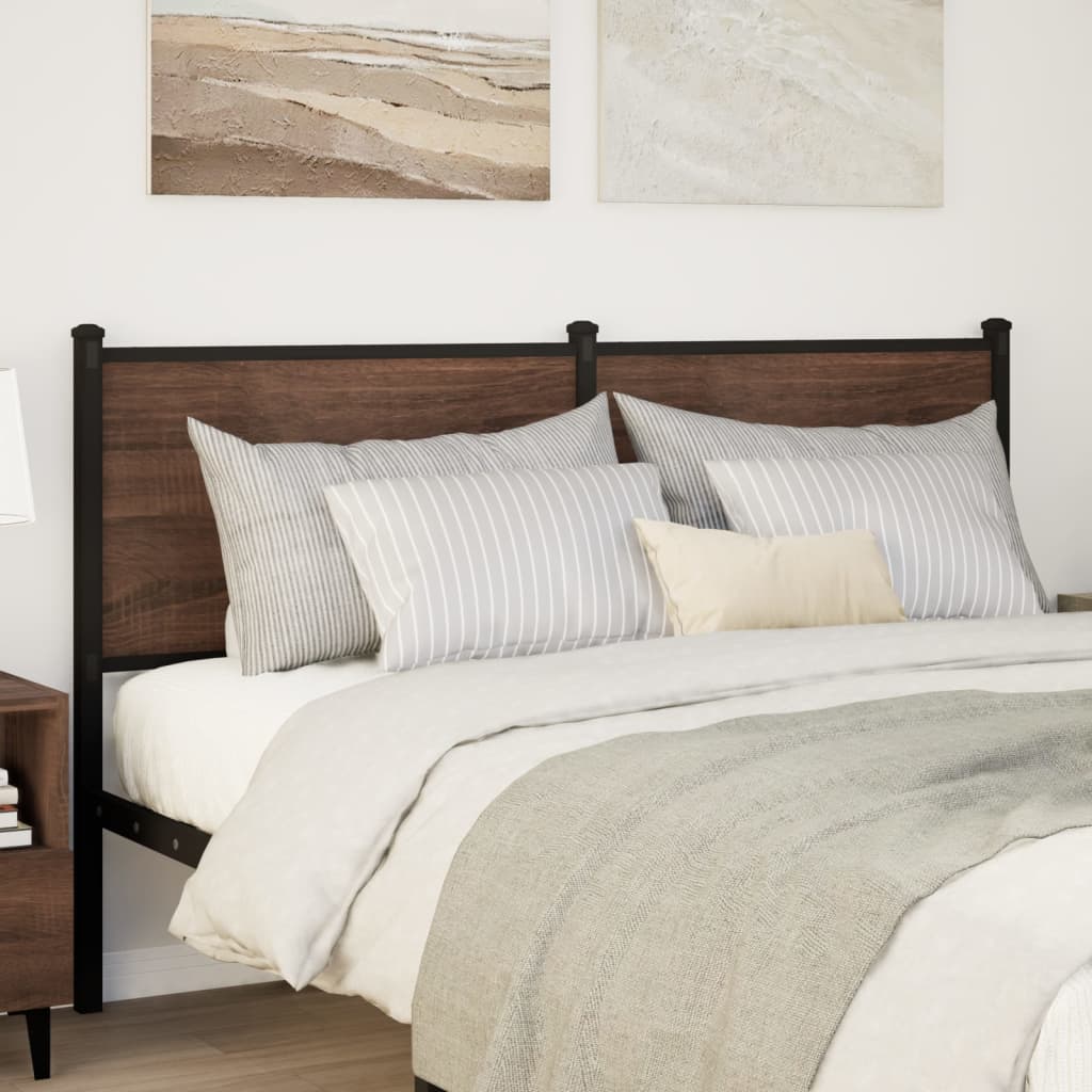 Utskiftbar sengegavl brun eik 140 cm konstruert tre og stål vidaXL