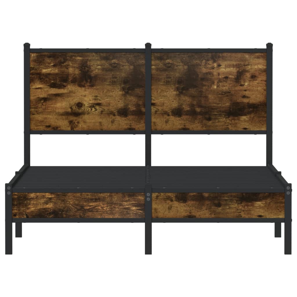 Sengeramme i metall uten madrass røkt eik 120x200 cm
