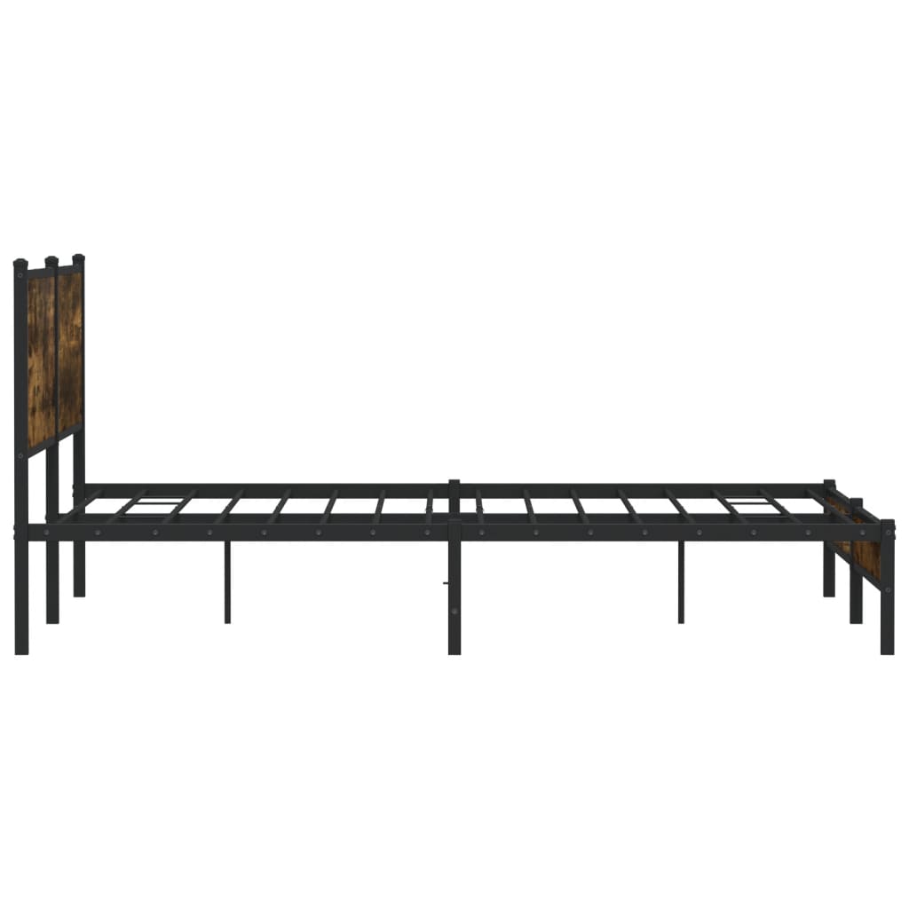 Sengeramme i metall uten madrass røkt eik 160x200 cm