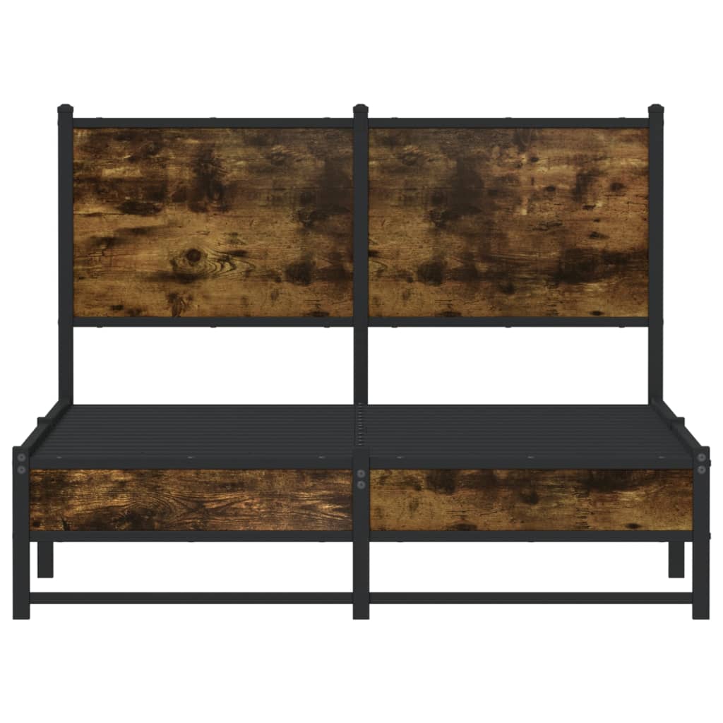 Sengeramme i metall uten madrass røkt eik 120x200 cm